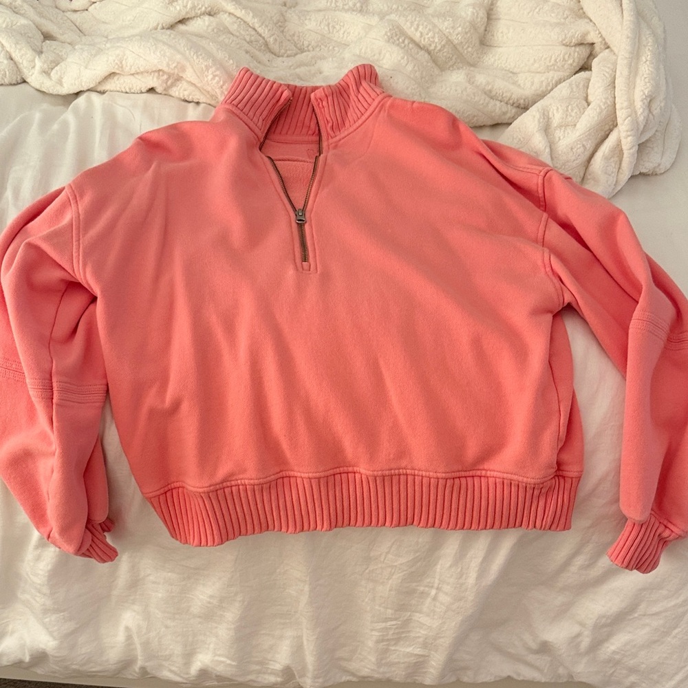 Aerie Coral Half-Zip Women's Sweater